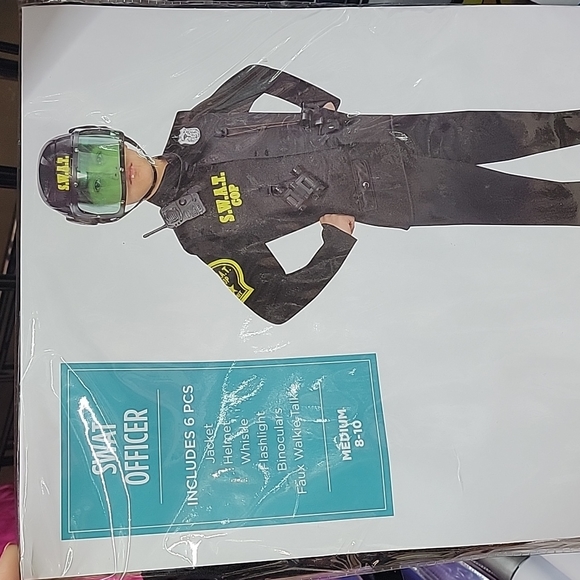 Kids SWAT Cop Costume - Black - Picture 3 of 5